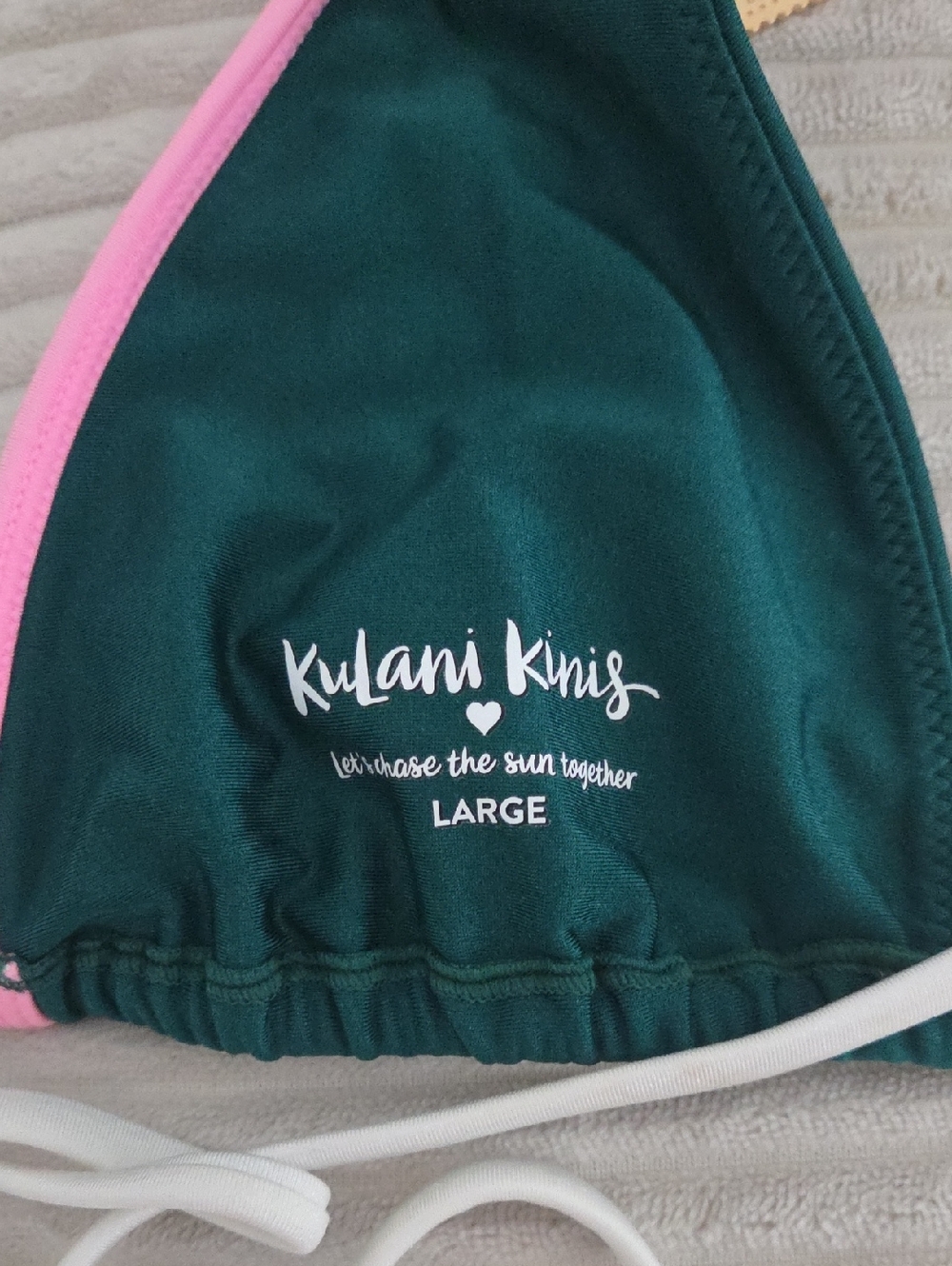 Kulani Kinis Green Swumsuit Set With Bright Colored Outlines - Picture 3 of 5